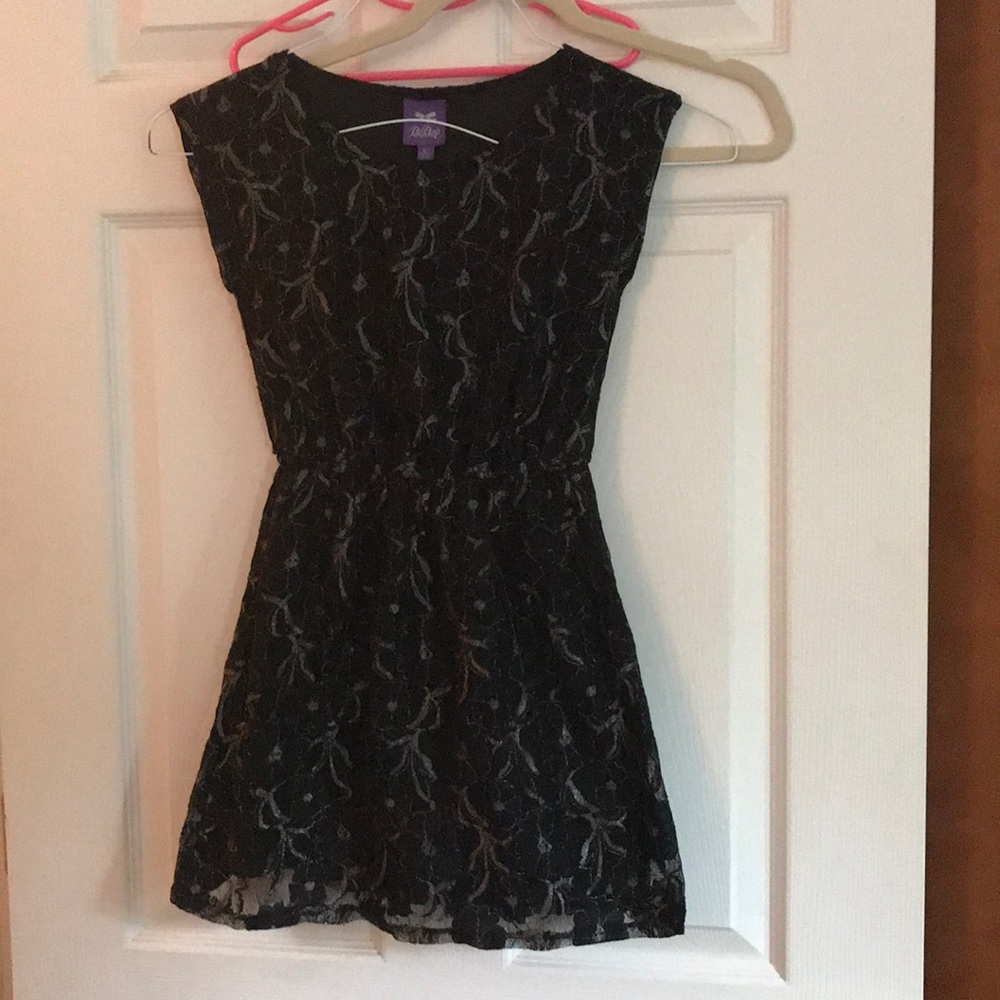 EUC black floral lace dress